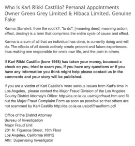 Karl Rikki Castillo Personal Appointments London Scammer SW20 Green Grey Hibaca